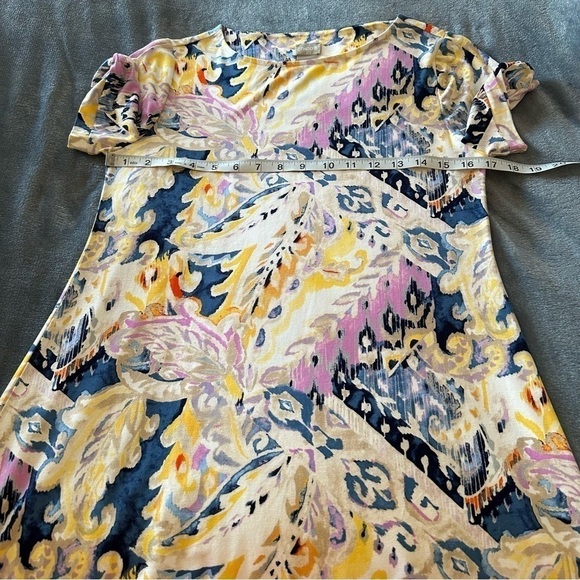 Chico's Floral Multicolor Twist Sleeve Jersey Knit T Shirt Mini Dress Size S - Picture 9 of 13